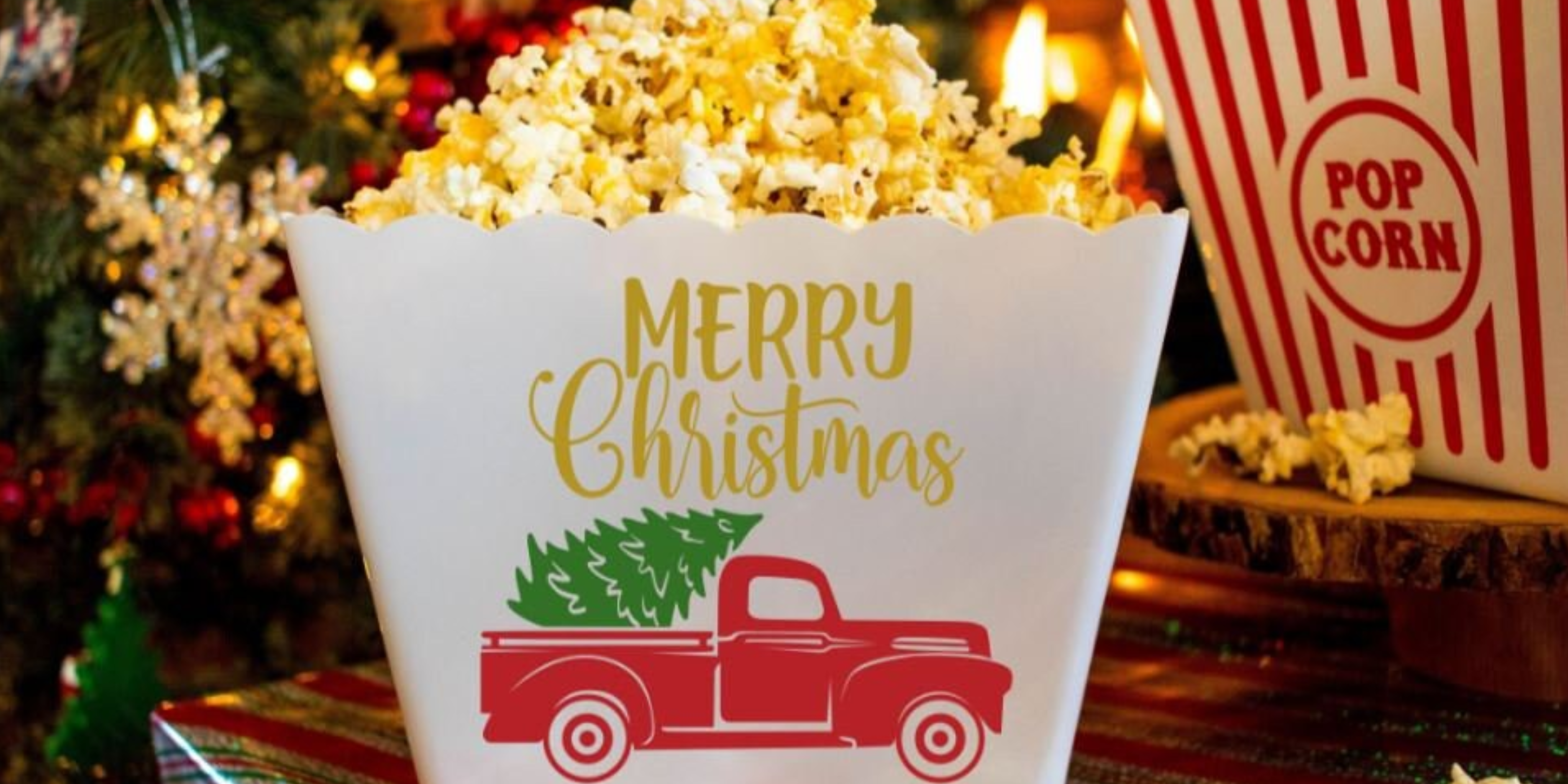Christmas themed popcorn